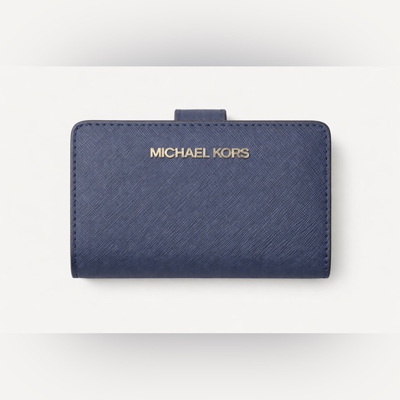 MICHAEL Michael Kors Handbags - Michael Michael Kors Jet Set Travel Navy Leather Zip Wallet | NWT